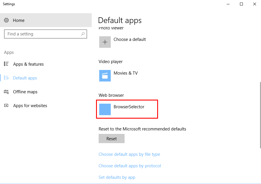 Windows Default Apps