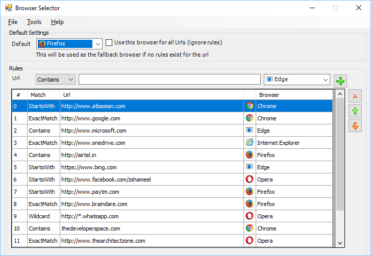 Browser Selector – A simple windows app to associate different urls to different browsers