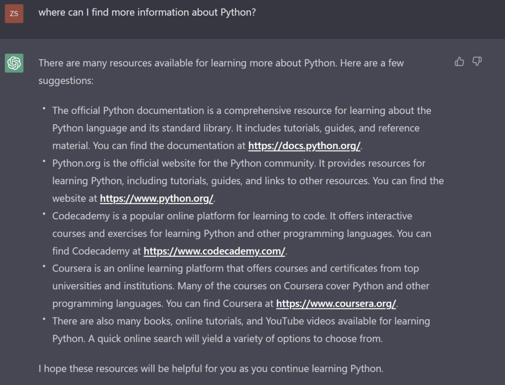 Learn Python with ChatGPT