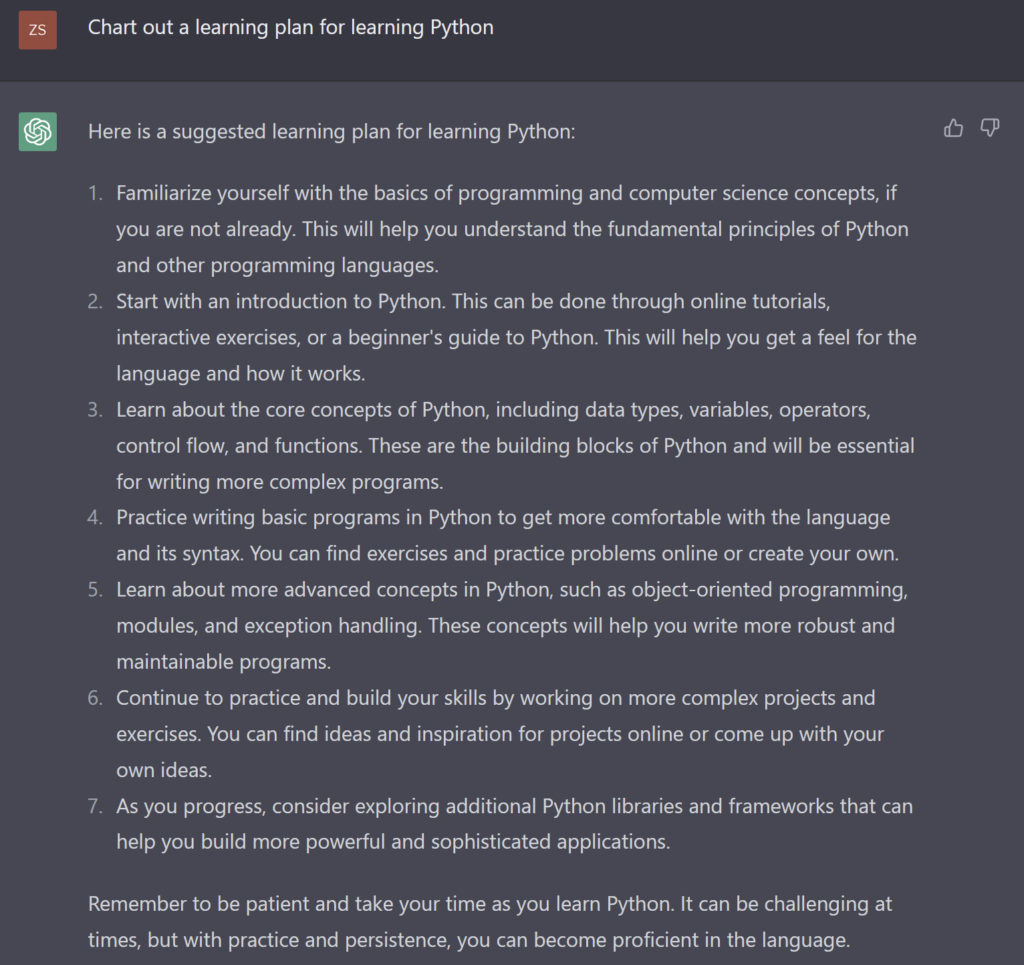Learn Python with ChatGPT