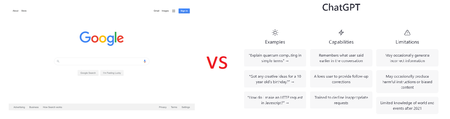 GoogleSearch vs ChatGPT