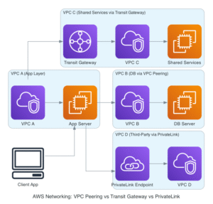 VPC Peering, Transit Gateway and PrivateLink